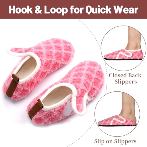 Image of Ibeauti Women Mens House Slippers Lightweight Comfy Barefoot Slipper Socks Rubber Sole House Shoes for Indoor /Outdoor Bedroom Travel