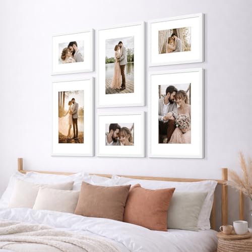 Image of Custom Personalized Photo Collage Framed Wall Art Painting Frames Set | Family Picture Frame Wall Decor Artwork for Living Room Bedroom | A3 + A4 Frame Combo Gallery Style | Personalized Home Decor Gift