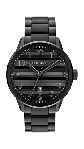 Calvin Klein Orologio con Movimento al Quarzo a Tre Lancette da Uomo Collezione MINIMALISTIC PILOT con Cinturino in Acciaio Inossidabile Nero - 25200516, Black