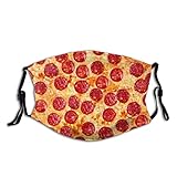 Delicious Pizza Food Face Mask, Men & Women, Reusable Breathable Balaclava Adjustable Fashion Masks...