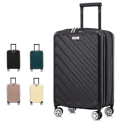 [MAX TOURIST] 折りたたみスーツケース Sサイズ 36L 旅行用バッグ 便利な収納 超薄型デザイン 軽量で耐久性のあるABS/PP素材 TSAロック 静音360度回転ホイール 衝撃耐性 折りたたみ収納 1〜3泊の国内出張・ビジネストラベルに最適 (黒)