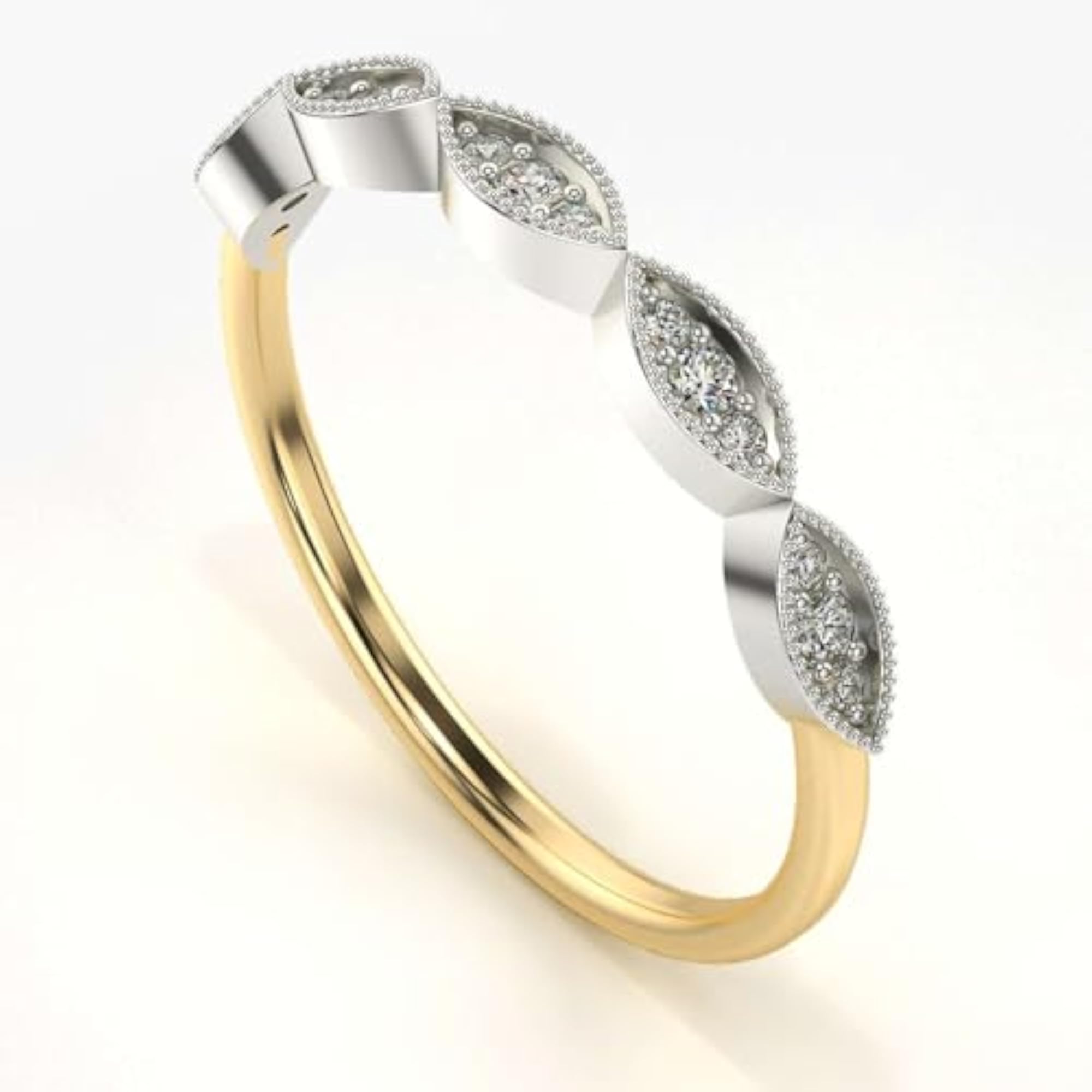 Women's Sterling Silver & Lab Grown Diamond 0.12cts Elegant Ring