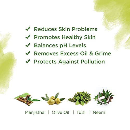 Image of SSCPL From Nature With Love Herbals Azardian Soap with Neem, Tulsi, & Manjistha Promotes Healthy & Glowing Skin, Deep Moisturization, Pollution Protection (100g x 4)