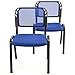 2er Set Bürostuhl Konferenzstuhl Besucherstuhl blau gepolsterte Sitzfläche stapelbar 52,5 x 45 x 80 cm Stapelstuhl Metallrahmen schwarz