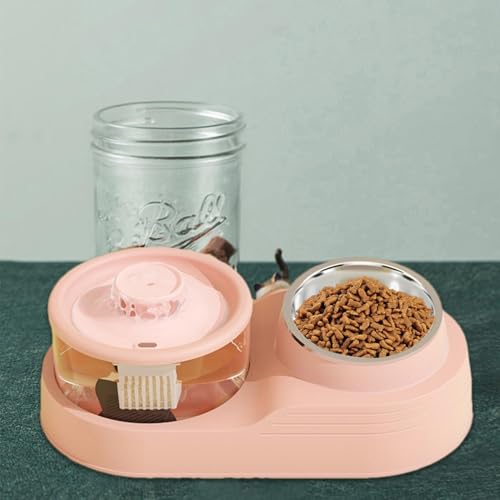 Mangeoire automatique 2 en 1 pour chat avec distributeur eau et nourriture grande capacité - 4