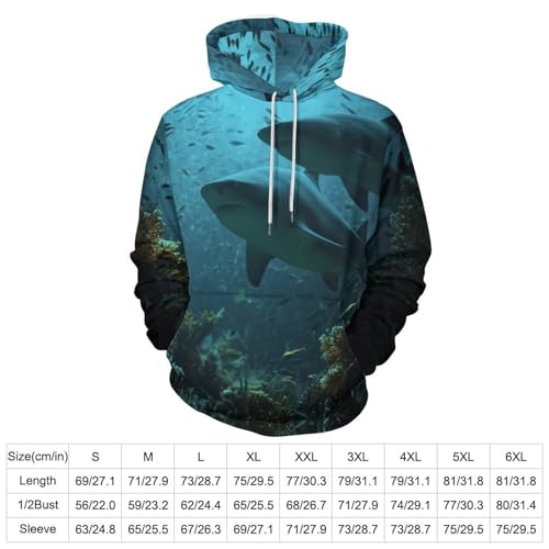Sweat requin 3D pull bleu confortable pour affronter le vent avec style - 3
