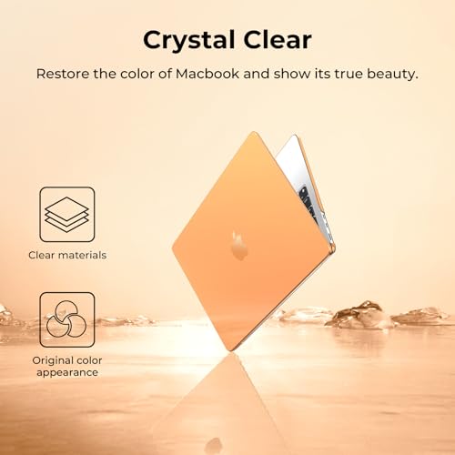 Image of EooCoo Case Compatible with Apple MacBook Air 13 inch M5 M4 M3 M2 2026-2022, Mac Book Air 13.6 inch Hard Shell for A3449 A3240 A3113 A2681,Laptop Protective Plastic Cover Smooth Skin-Crystal Cosmic Orange