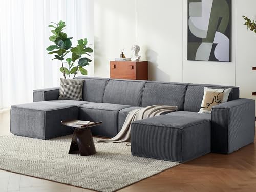 LINSY HOME Ecksofa mit Schlaffunktion - 338cm Modulares Schlafsofa, U Form...