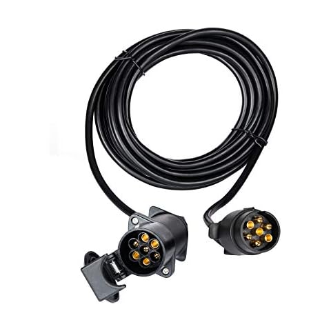 BEIJISTAR 6M 7 Pin Trailer Extension Lead with Trailer Plug and Socket, 12V 7 Pin 6M Extension Lead Cable Connector for Towing Caravan Trailer Truck RV (6M 7 Pin Extension Lead) Cover