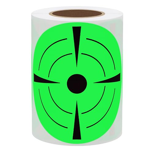 Hybsk Splatter Target Stickers 3 Inch Round Self-Adhesive Shooting Targets Paper for BB Gun,Pistol,Pellet Gun,Airsoft,Archery (Fluorescent Green)