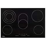 Homgoday Mobili Piano Cottura in Ceramica 5 Zone e Controlli Touch 90 cm 8500 W, Decorazione da Mobili, Mobili da Interni/Esterni per Soggiorno Ufficio