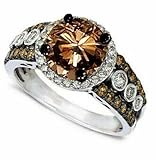 Drizzle Jewels Chocolate Lab-Created Diamond Ring for Women, 3CT Round Cut, 14K White Gold Over (6)