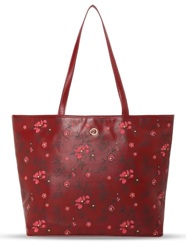 Image of Caprese Snow Tote Bag, Large | Stylish Floral Print Handbag for Women with Laptop Compartment | Spacious, Versatile Office & Daily Essentials Tote | Shoulder Straps, Zipper Closure
