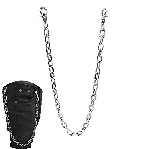 Juland Alloy Wallet Chain Hip Hop Key Chain Biker Trucker Keychain Waist Jeans Chain Motorcyle Punk Pants Trousers Gothic Heavy Duty Rock Pocket Chain with 2 Lobster Clasp