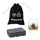 🧊 【Uso amplio】 Se pueden usar en whisky, coñac, vodka, ginebra, cócteles, refrescos o vino, estas piedras de whisky reutilizables refrescan suavemente su bebida sin cambiar los matices aromáticos.