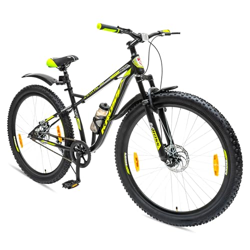 Image of KROSS Mountracer 29T Unisex Matt Black Single Speed MTB | Steel Frame with Dual Disc Brakes and Front Suspension with Lockout | Ideal for 15+ Years