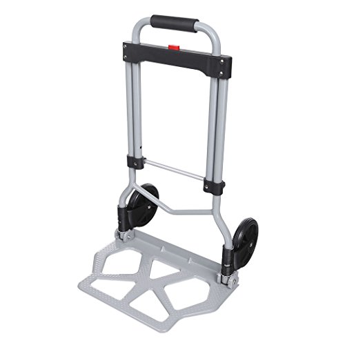 220 Lb Portable Aluminum Folding Hand Truck,Heavy Duty Dolly Luggage Shopping Cart With 2 Wheels,Industrial/Travel/Daily (220 Lbs) #TOP1