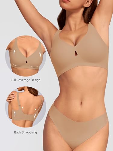 Image of LUCKMEEY Bras for Women No Underwire Wireless Bras - Seamless Push Up Full Coverage Bralettes Comfortable Everyday Bra