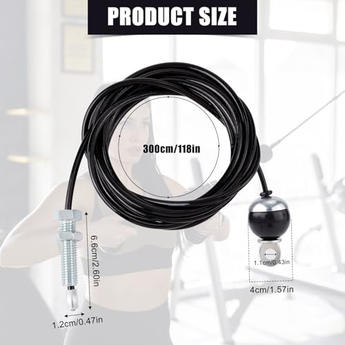 NQEUEPN 118in Fitness Pulley Cable, Home Gym Replacement Cables Pulley System Gym Heavy Duty Fitness Steel Wire Rope for Pulley Machine Accessories Home Gym (Fixed Style with Screw) NQEUEPN 118in Fitness Pulley Cable, Home Gym Replacement Cables Pulley System Gym Heavy Duty Fitness Steel Wire Rope for Pulley Machine Accessories Home Gym (Fixed Style with Screw)