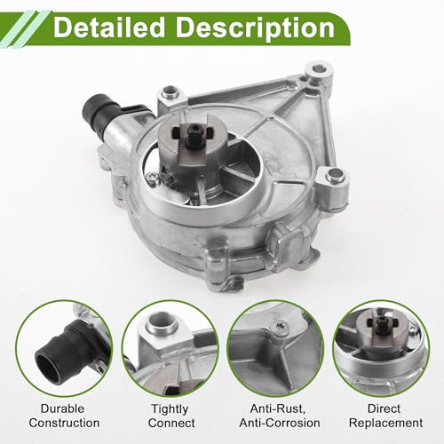 Bomba de Vacío para Frenos No.11667622380, Bomba de Vacío del Motor para BMW 228i 2014-2016, Aleación de Aluminio, Tonos Plateados, 1 Unidad miniatura 4