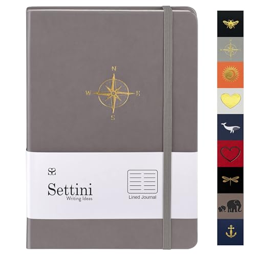SETTINI Lined Journal, Ideal for Journaling - A5 Vegan Leather Notebook, 192 Archival-Quality Pages,...