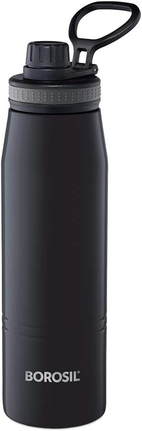 Hydra GoSports 600 ml Stainless Steel Water Bottle | Double Wall Vacuum Insulated Flask, Black | 14 Hrs Hot & 18 Hours Cold | Ideal for Personal & Corporate Gifting