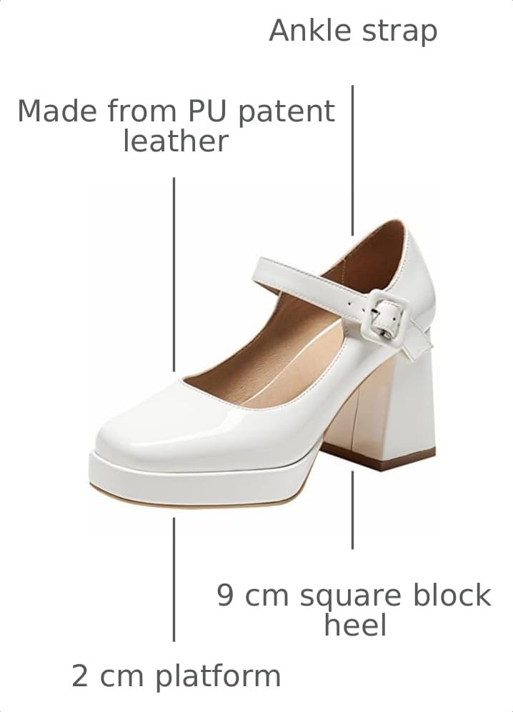 Image of Women's Mary Jane Platform Heels Chunky Block Heel Pumps
