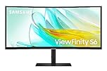 Samsung LS34C652UAUXXU WQHD Viewfinity S6 34" Monitor - 3440x1440, 1000R Curved, Speakers, USB-C, LAN, Height Adjust