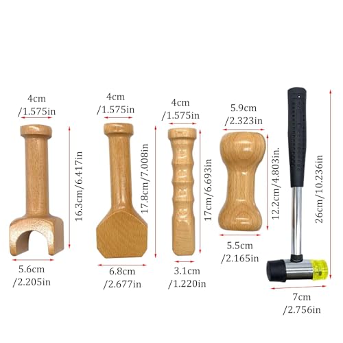 Martillo Quiropráctico de Madera 4 Piezas Fácil de Usar miniatura 3