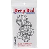 Deep Red Cling Stamp-Gears Background