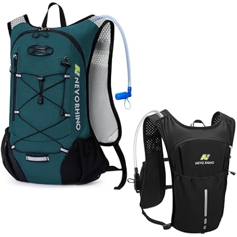 N NEVO RHINO Lightweight Hydration Pack with 2L Water Bladder, Running Vest with 1.5L Water Bladder, Hydration Water Vest for Hiking, Trail Running, Marathons, Cycling Cover