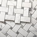 1×2 Inch Basketweave Carrara Marble Mosaic Tile for Kitchen Bathroom Floor
