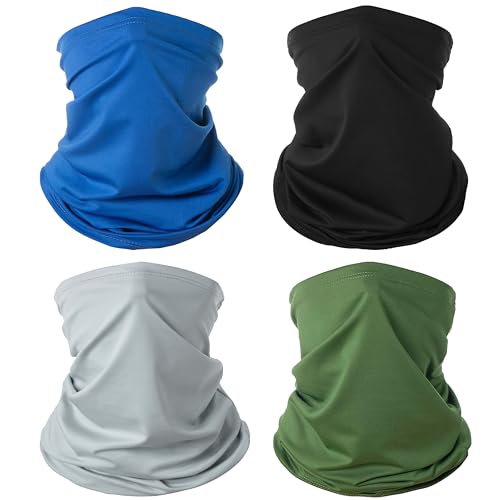 4 Pack Neck Gaiter Reusable for Sun Protection, Personalized Seamless Tube Neck Gaiter for Men Women