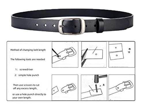 2 Pack Leathers Fashion Belt Cowhide with Pin Buckle Waist Belt for Jeans Pants，Women's Belts2