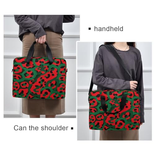 Funda para portátil 15.6 pulgadas con correa y asa rojo y verde miniatura 2