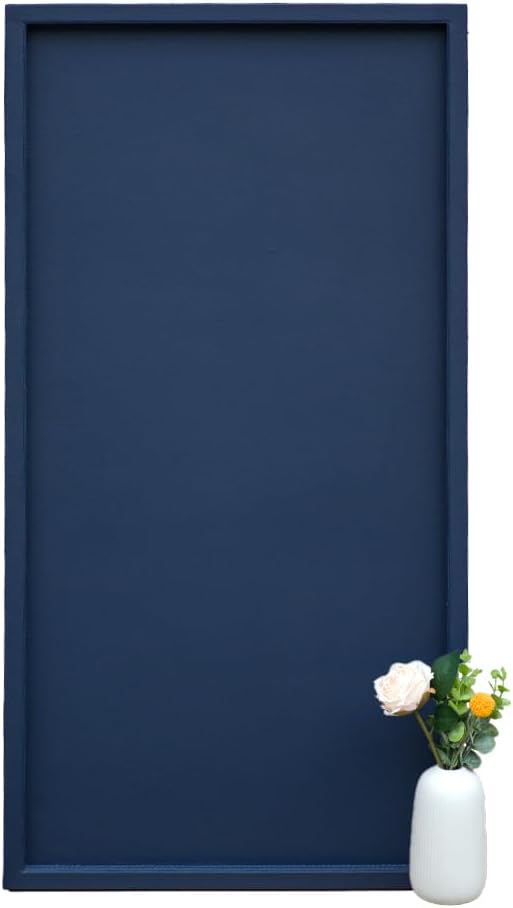 40 * 20 inch rectangular ottoman tray | textured pu leather, waterproof & heat-resistant storage for coffee/dining tables, sofa, bed, entertainment & party (navy blue, 40 * 20in) navy blue 40" x 20" x 1.1"