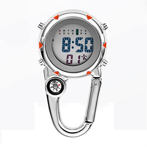 DHDHWL mosquetón reloj Reloj Mosquetón, Clip luminoso multifuncional en MARABINER RELOCK Mini Cuartz Watch Compass, Clip en el reloj de mosquetón multifuncional luminoso for actividades de escalada al Cover