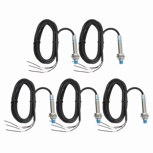 MECCANIXITY 5Pcs Inductive Proximity Sensor,NPN NO M8 DC 6-36V 300mA Proximity Switch Detector Approach Sensor 2mm 3 Wire for Industrial Automation LJ8A3-2-Z/BX