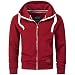 Produktbild A. Salvarini Herren Sweatjacke Kapuzenpullover Jacke Kapuze Hoodie Sweater AS192 [AS-192-Bordeaux-Gr.XXL]
