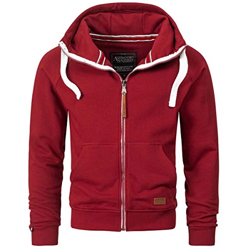 Preisvergleich Produktbild A. Salvarini Herren Sweatjacke Kapuzenpullover Jacke Kapuze Hoodie Sweater AS192 [AS-192-Bordeaux-Gr.XXL]