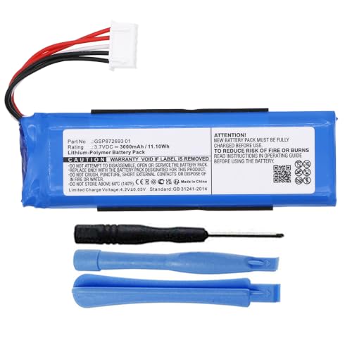 Image of 3000mAh GSP872693 01 Battery Replacement Compatible with JBL Flip 4 and Flip 4 Special Edition Waterproof Portable Bluetooth Stereo Speaker