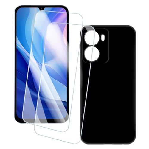 OAGELIM 2�Z�b�g �X�N���[���v���e�N�^�[ + �P�[�X Xiaomi Redmi 15A 5G (6.9 �C���`) �Ƃ̌݊������� �A�[�e�B�X�e�B�b�N�J�X�^���v�����g�J�o�[�Ƌ����K���X�t�B���� �X�N���b�`�h�~ (��)