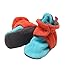 Zutano Newborn Unisex - Baby Fleece Bootie - Baby Fleece Bootie - POOL/MANDARIN/GRAY 3M