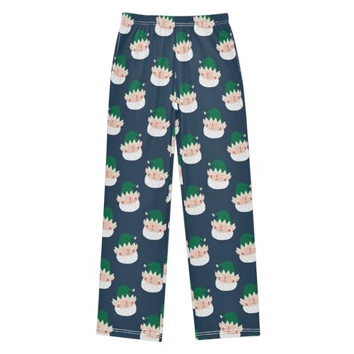Boys' Pants Elf Head Snowflake Long Bottoms Jogger Pants Elastic Waist Trousers with Pockets S-XL
