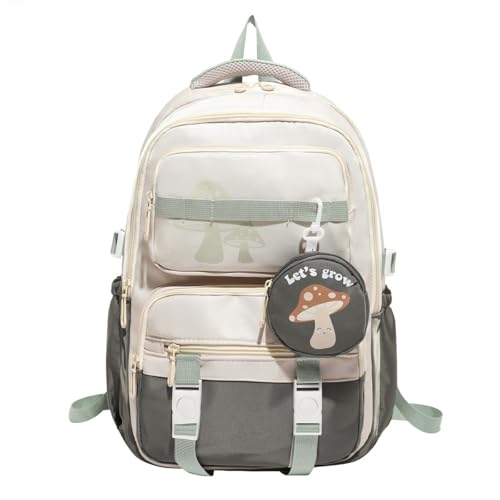 Lightweight Nylon Backpack - Large Capacity Anti-Theft Travel/School Backpack (Unisex) (Green)