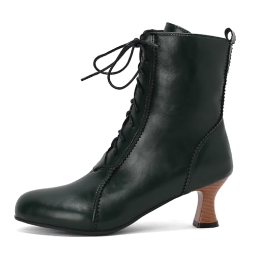 Bottines Victorian pour femme - Bottes à lacets vert taille 48 de PAYDVOIER