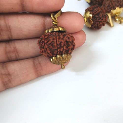 Colgante de Rudraksha nepalí de 1 a 13 Mukhi bañado en oro para hombre y mujer 4