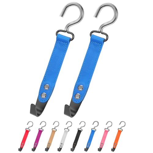 Image of 2 Pack Car Hook Holder Leather Headrest Hooks for Purses and Bags,SUS304 Car Hook(Blue)