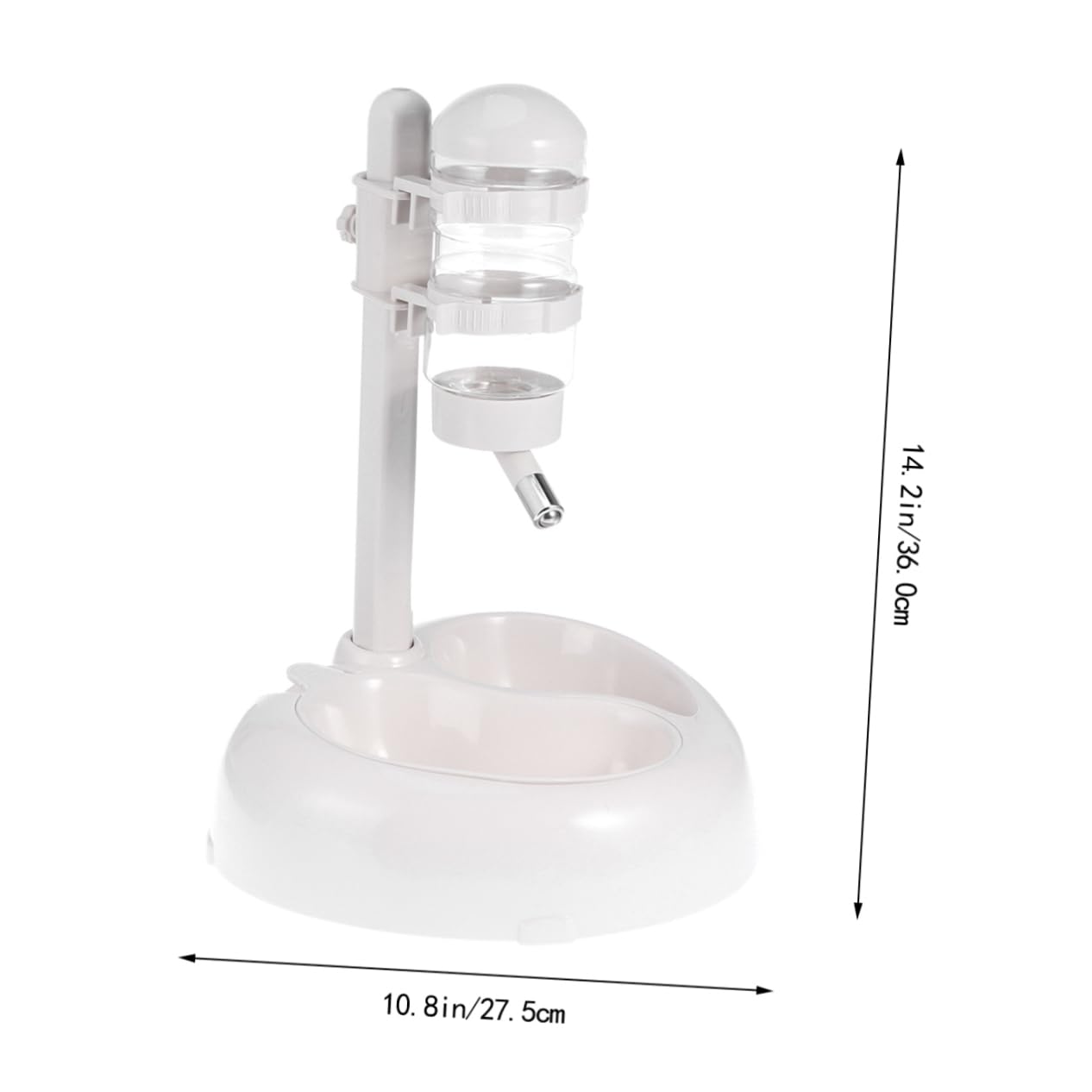 Distributore D’acqua Sospeso Automatico per Cani e Gatti | Plastica Bianca, Design a Rotazione Scanalatura Anti-overflow, Accessorio per Animali Domestici