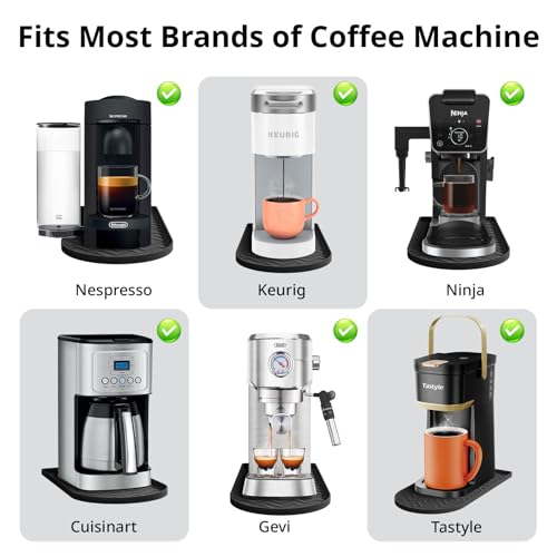 Tapete de café de silicone, tapete de barra para bancada, resistente ao calor, antiderrapante, à prova de vazamento, adequado para cafeteira/máquina de café expresso – preto